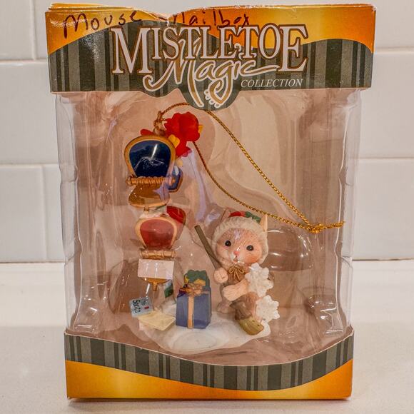 Vintage Mistletoe Magic, Mouse and Mailbox -Letters to Santa, Holiday Ornament - Picture 10 of 10